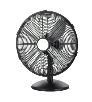 30cm Desk Fan  - Black Metal