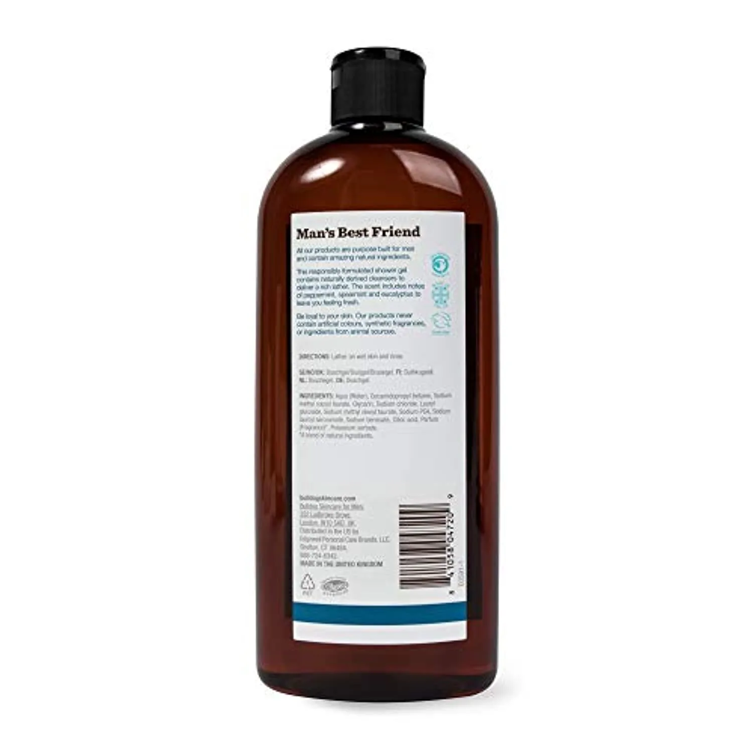 Bulldog Mens Skincare and Grooming Body Wash, Peppermint and Eucalyptus, 16.9 Fl Oz