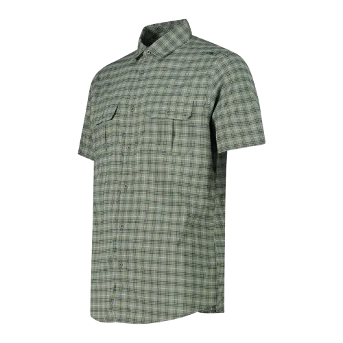 CMP Camicia a maniche corte con fantasia a quadri da Trekking Uomo