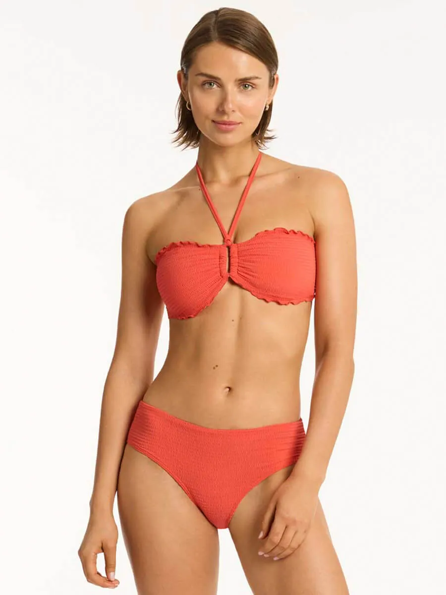 Messina Mid Bikini Bottom in Flame