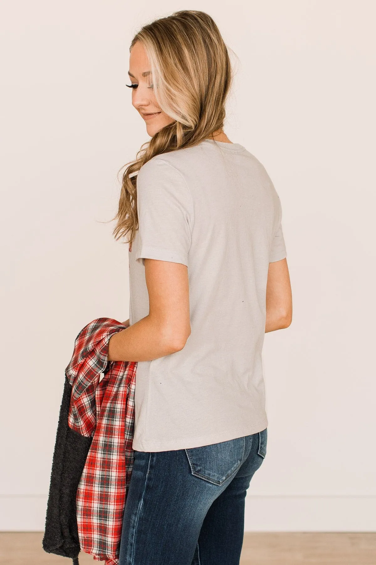 "Santa Baby" Graphic Tee- Light Grey