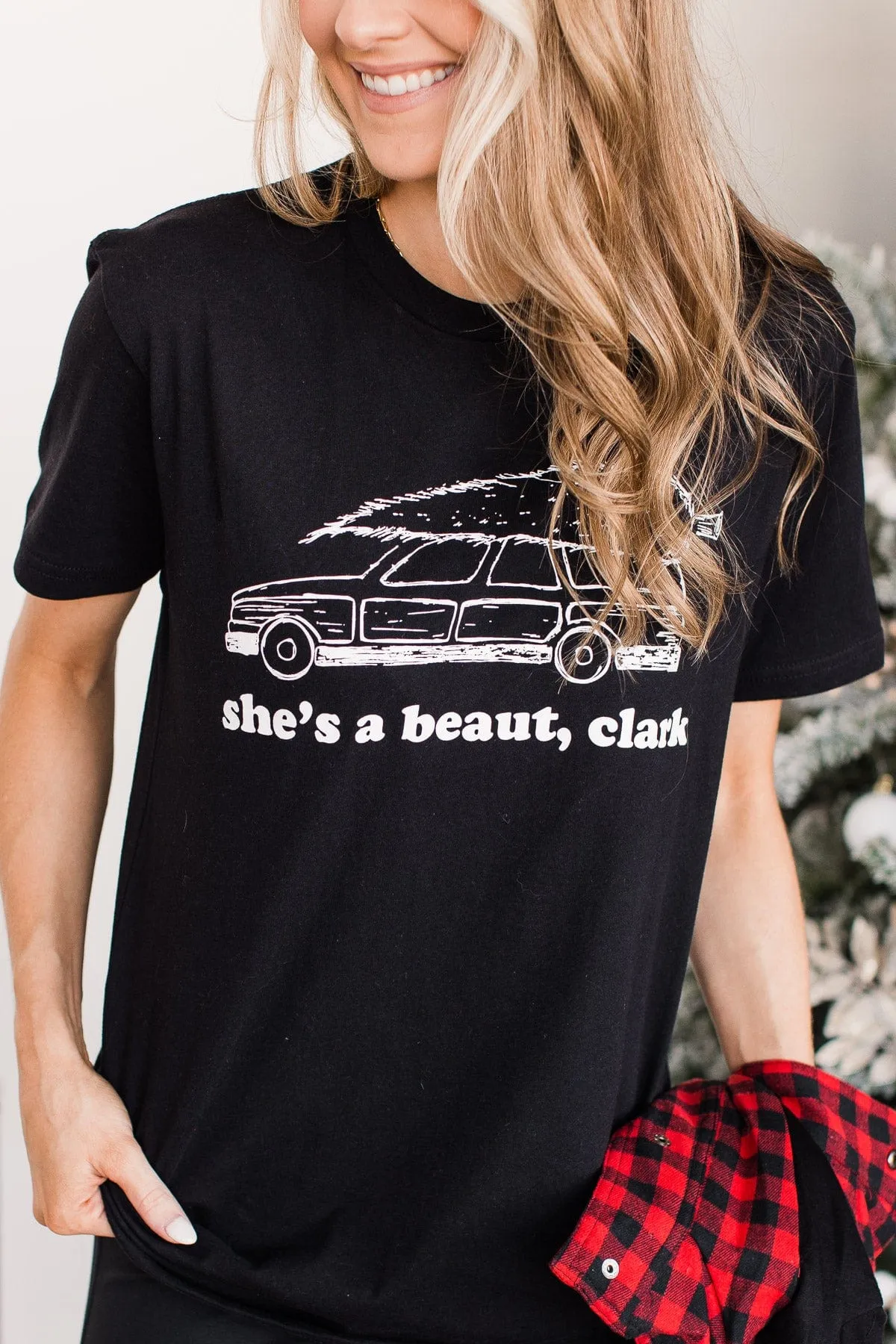 "She's A Beaut, Clark" Graphic Tee- Black