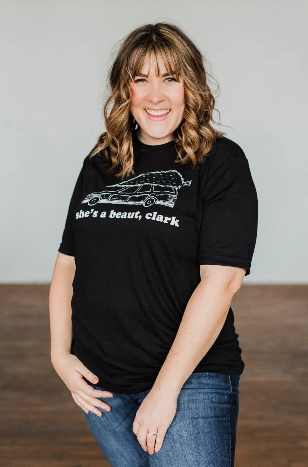 "She's A Beaut, Clark" Graphic Tee- Black