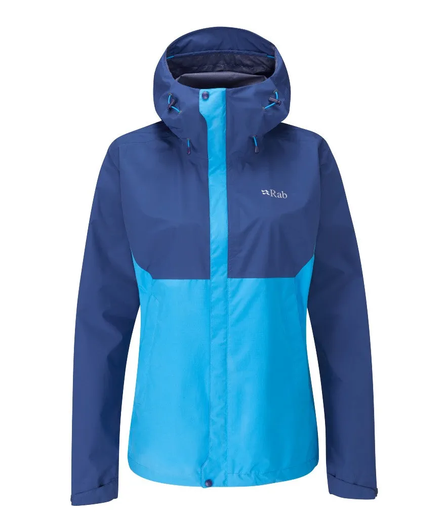 WOMEN'S DOWNPOUR ECO JACKET - NIGHTFALL BLUE/ALASKA BLUE